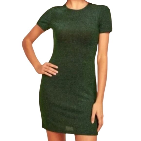 Reformation Amina Metallic Dress in Green - Picture 1 of 12